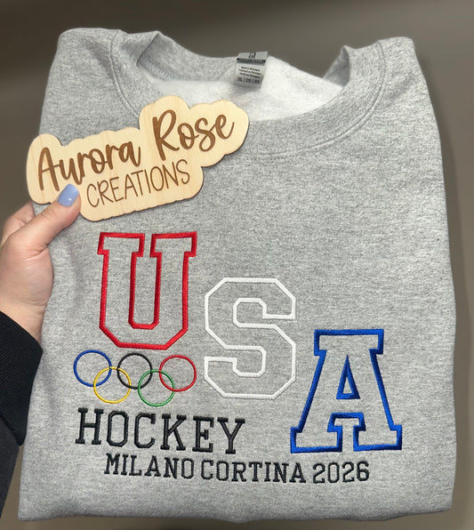 Team USA Embroidered Hockey Sweatshirt