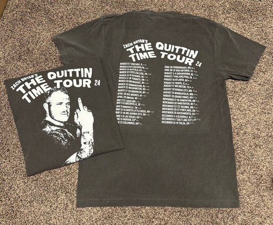 Zach Bryan Quittin’ Time 2024 Tour Tee