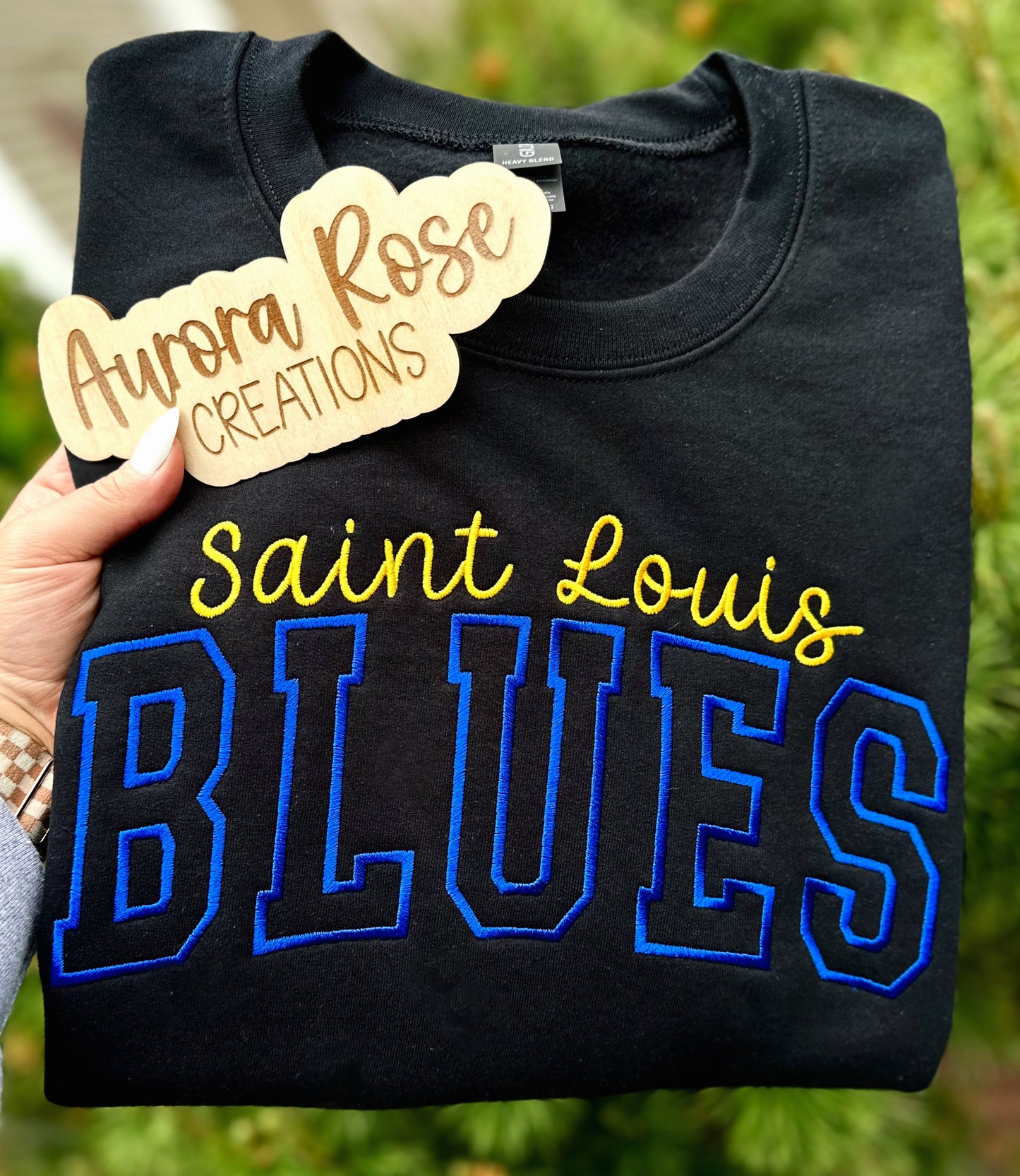 Embroidered Saint Louis B L U E S Sweatshirt