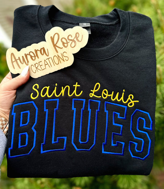 Embroidered Saint Louis B L U E S Sweatshirt